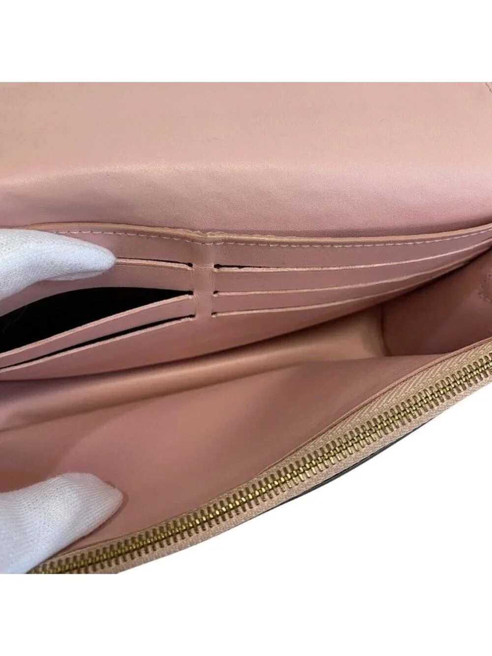 Louis Vuitton Monogram Portefeuille Flor Chain Shoulder Bag Leather Brown Pink